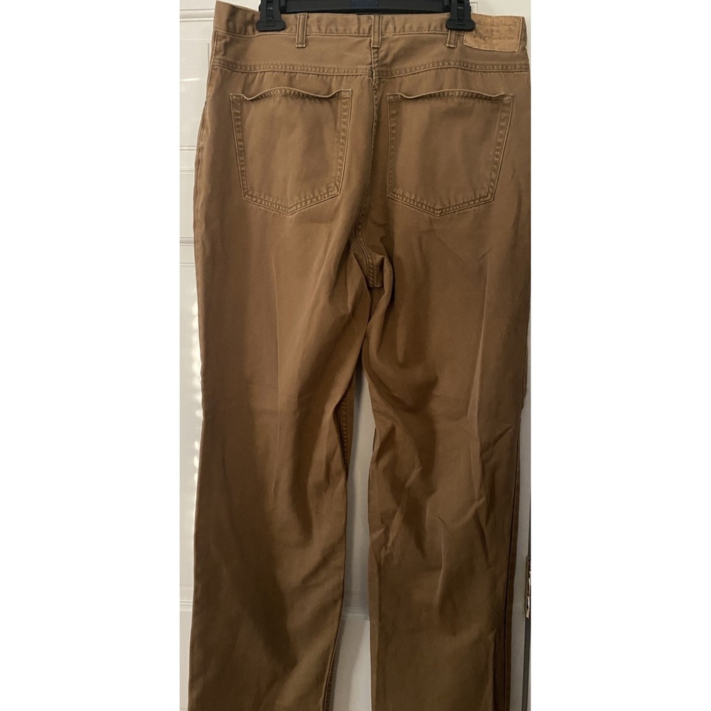 Eddie Bauer Mens Khaki Pants SZ 36 Brown 100% Cotton Utility Outdoor Casual